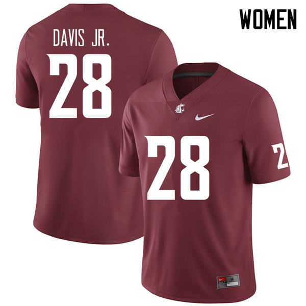 Women #28 Chad Davis Jr. Washington State Cougars College Football Jerseys Sale-Crimson